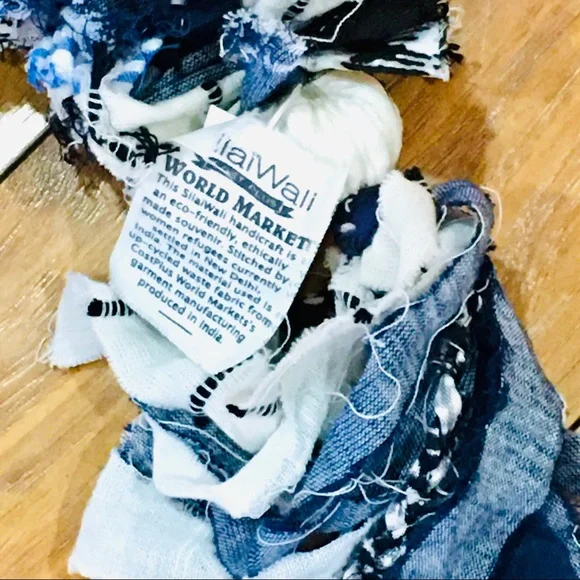 World market Raglan style dog toy animal pups puppy blue white